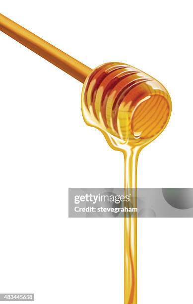 maple syrup on a ladle - maple syrup stock illustrations