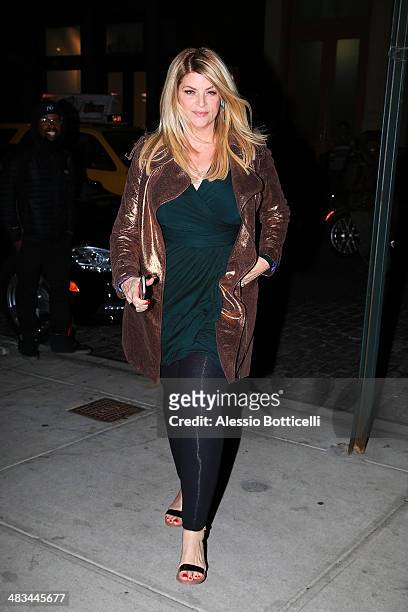 Kirstie Alley is seen arriving at her hotel on April 8, 2014 in New York City.