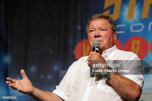 Actor William Shatner at the 14th annual official Star Trek convention at the Rio Hotel & Casino on August 8, 2015 in Las Vegas, Nevada.