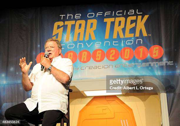 Actor William Shatner at the 14th annual official Star Trek convention at the Rio Hotel & Casino on August 8, 2015 in Las Vegas, Nevada.