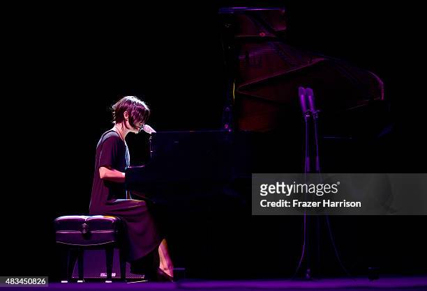 Musician Sharon Van Etten performs onstage following the "Entertainment" premiere during the Sundance NEXT FEST at The Theatre at Ace Hotel on August...