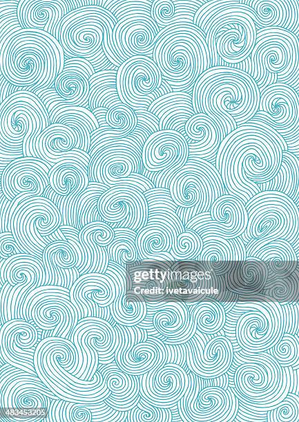 seamless pattern of doodle swirls and curls - wind drawing stock illustrations