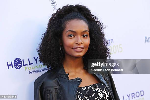 Actress Yara Shahidi arrives at the HollyRod Foundation's 17th Annual DesignCare Gala at The Lot Studios on August 8, 2015 in Los Angeles, California.