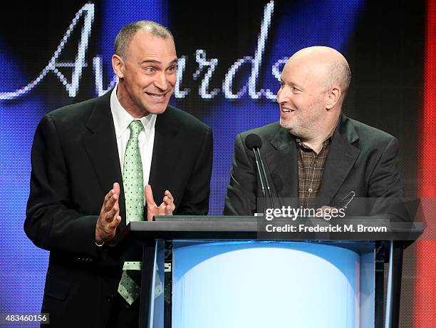 Executive producers Joel Fields and Joseph Weisberg accept the TCA Award for Outstanding Achievement in Drama for 'The Americans' onstage at the 31st...