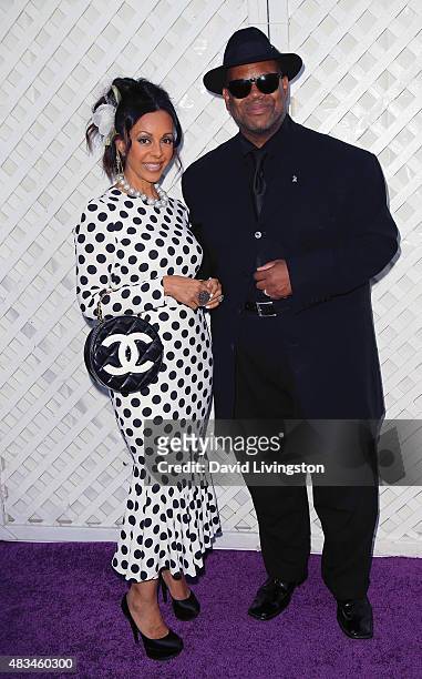 Songwriter Jimmy Jam and wife Lisa Padilla attend the 17th Annual DesignCare Gala at The Lot Studios on August 8, 2015 in Los Angeles, California.
