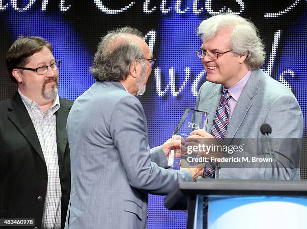 Will Harris and Bill Harris of The Toronto Sun present the Career Achievement Award to director James L. Brooks onstage during the 31st annual...