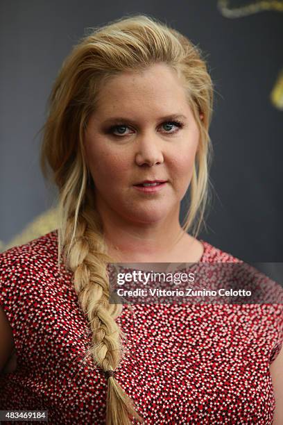 Actress Amy Schumer attends Trainwreck photocall on August 8, 2015 in Locarno, Switzerland.