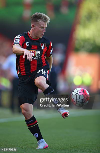 Matt Ritchie of Bournemouth in action during the Barclays Premier League match between A.F.C. Bournemouth and Aston Villa at Vitality Stadium on...