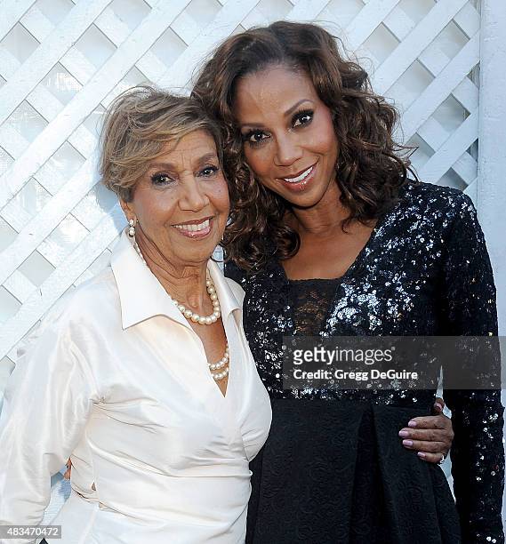 Actress Holly Robinson Peete and mom Dolores Robinson arrive at HollyRod Foundation's 17th Annual DesignCare Gala at The Lot Studios on August 8,...