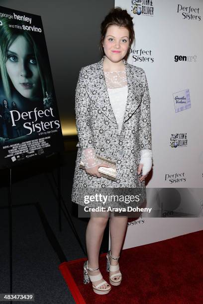 Georgie Henley attends the Los Angeles premiere of Gravitas Ventures' 'Perfect Sisters' at Landmark Nuart Theatre on April 8, 2014 in Los Angeles,...