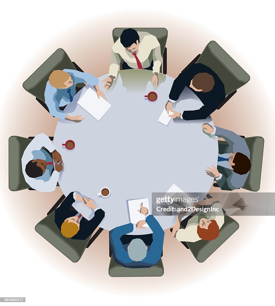 Interview Rounds Graphic Round Table Interview High-Res Vector Graphic - Getty Images
