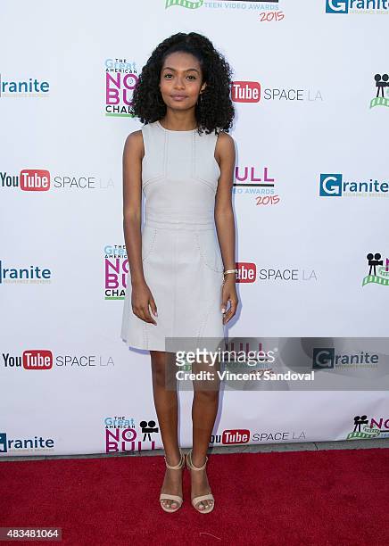 Actress Yara Shahidi attends the 4th Annual YouTube No Bull Teen Video Awards at YouTube Space LA on August 8, 2015 in Los Angeles, California.