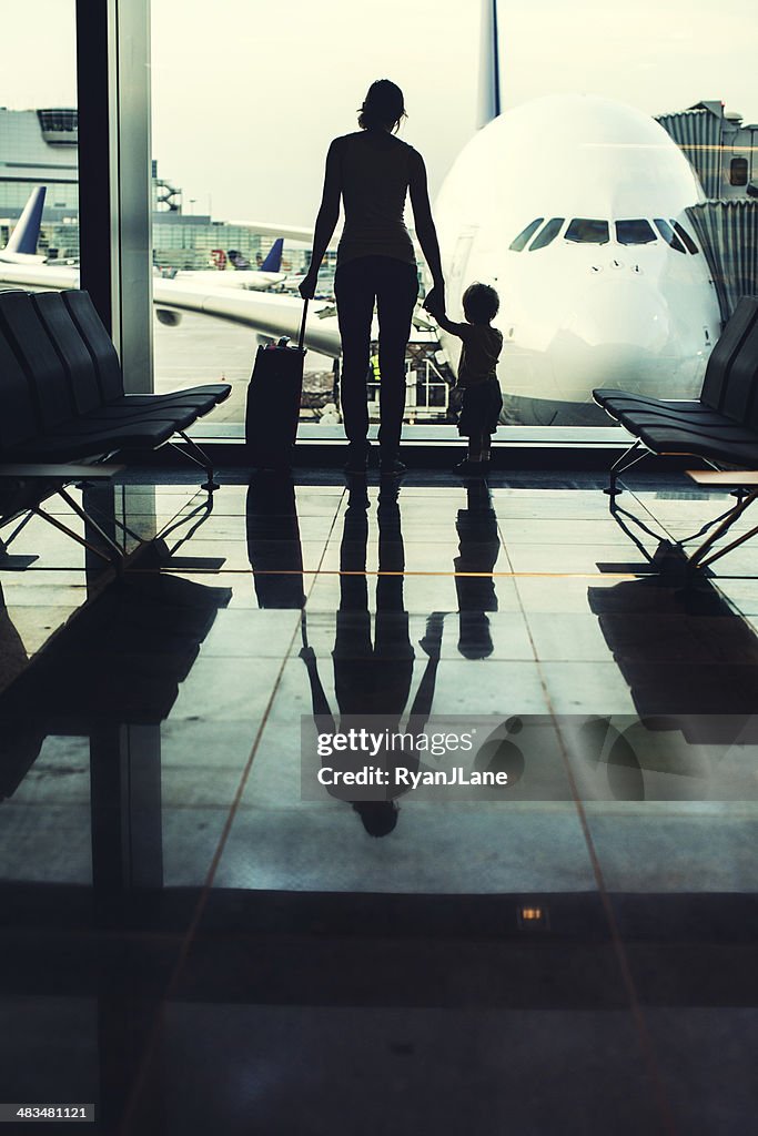 Mother and Son at Airport