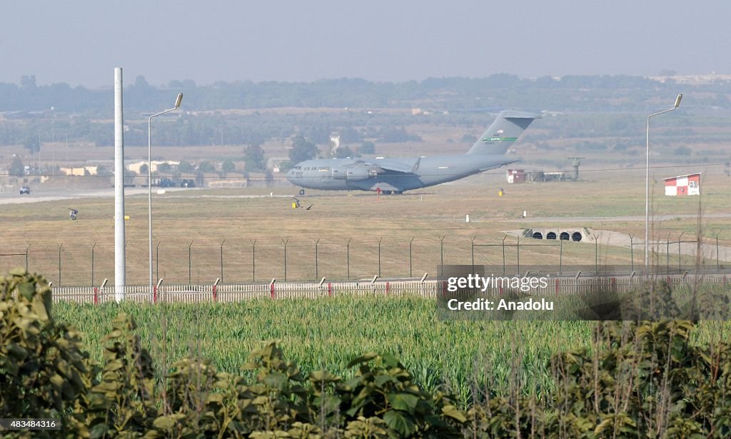 Aircrafts belonging to US Air Force arrive in Incirlik Base in Turkey's Adana