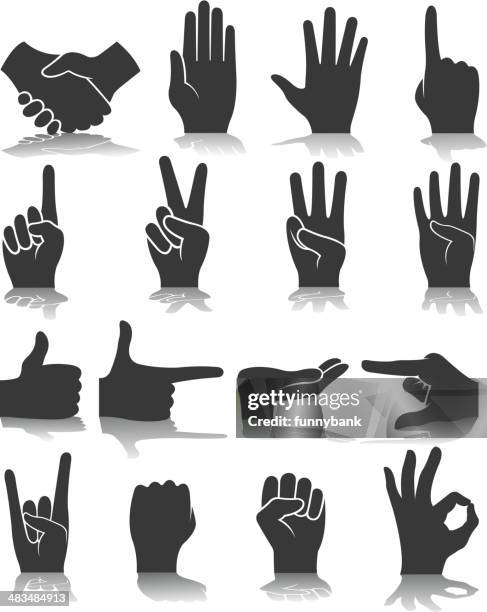 human hand silhouette - stop gesture stock illustrations
