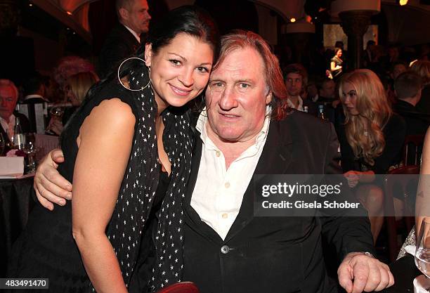 Johanna Reichert, editor IN and Gerard Depardieu during the Lambertz Monday Night 2015 at Alter Wartesaal on February 2, 2015 in Cologne, Germany.