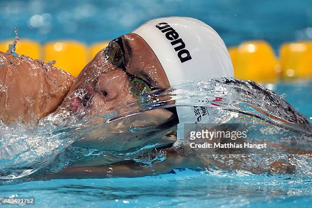 Daiya Seto of Japan competes on the way to winning the gold medal in the Men's 400m Individual Medley Final on day sixteen of the 16th FINA World...