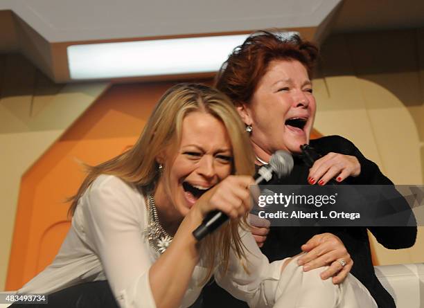 Actresses Jeri Ryan and Kate Mulgrew at the 14th annual official Star Trek convention at the Rio Hotel & Casino on August 8, 2015 in Las Vegas,...