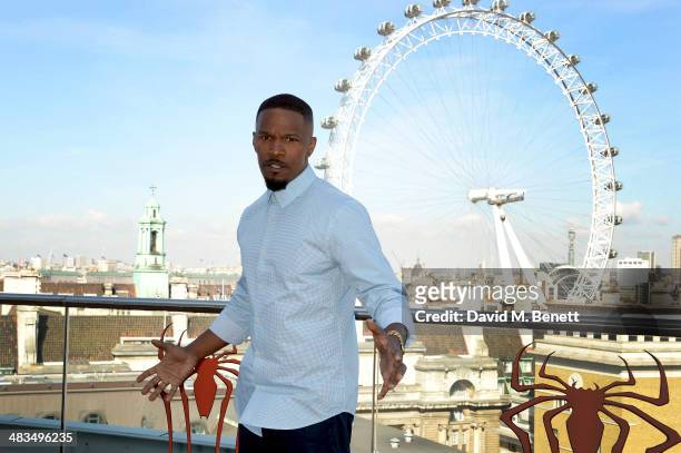 Actor Jamie Foxx attends "The Amazing Spider-Man 2" photocall at Park Plaza Westminster Bridge Hotel on April 9, 2014 in London, England.