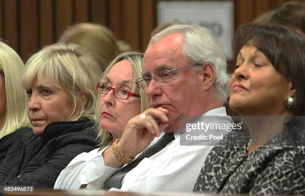 June Steenkamp , Reeva Steenkamp's mother listens to Oscar Pistorius' testimony in the Pretoria High Court on April 9 in Pretoria, South Africa....