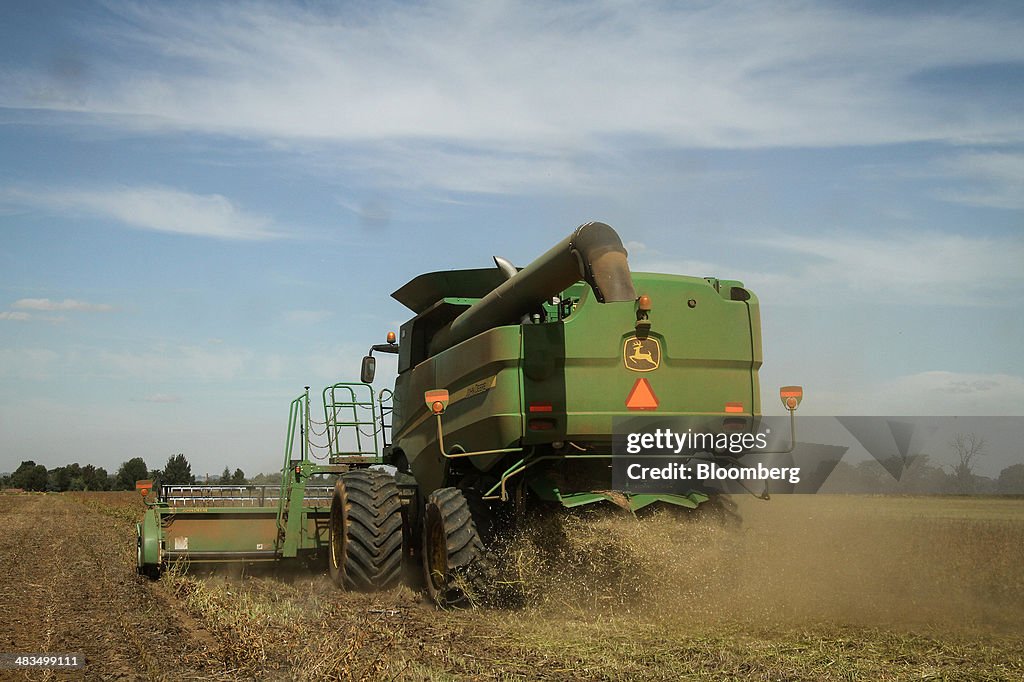 Deere & Co. John Deere Tractors Harvest Crops In South Africa