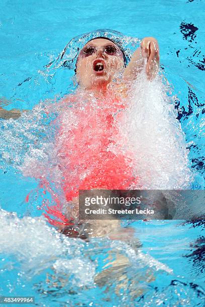 Missy Franklin of the United States competes in the Women's 4x100m Medley Relay final on day sixteen of the 16th FINA World Championships at the...