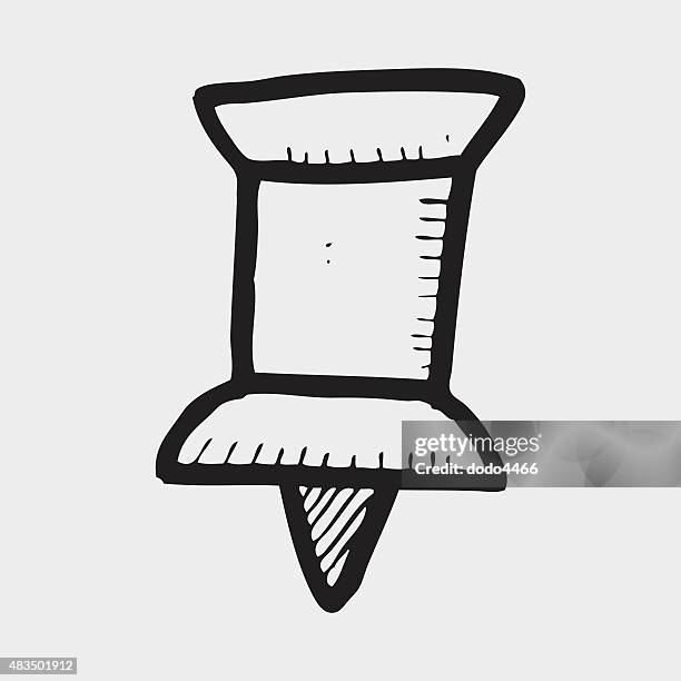 doodle pushpin - thumb pin stock illustrations