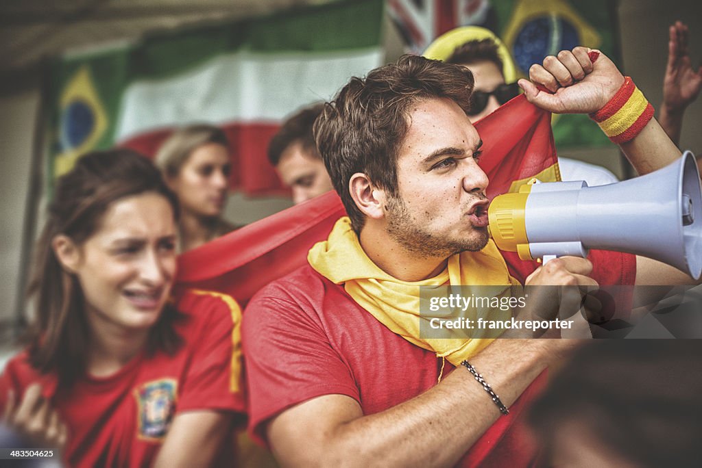 Spanish supporters at stadium