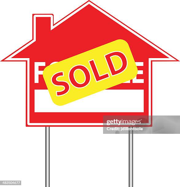 real estate sign | sold - real estate sign stock illustrations