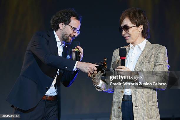 Director Michael Cimino receives the Pardo D'Onore Swisscom on August 9, 2015 in Locarno, Switzerland.