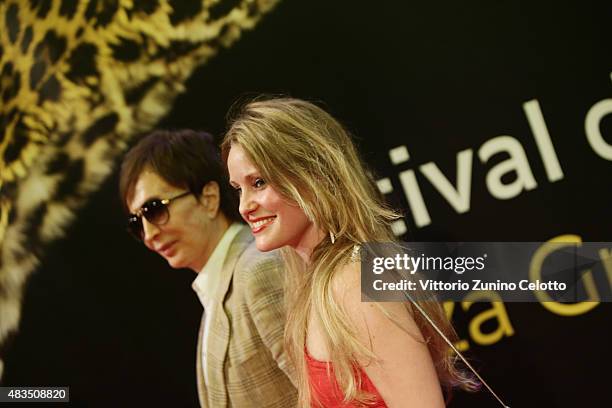 Calantha Carelli Mansfield, Michael Cimino attend the Pardo D'Onore Swisscom red carpet on August 9, 2015 in Locarno, Switzerland.