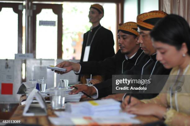 Indonesians cast their ballots for Indonesia's legislative elections at a polling station on April 9, 2014 in Central Java, Indonesia. Indonesians go...