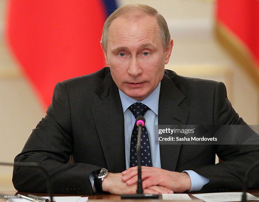 Russian President Vladimir Putin Holds A Meeting On Situation In Ukraine