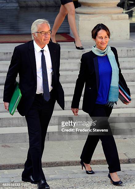 Segolene Royal , Minister of Ecology, Sustainable Development and Energy and Francois Rebsamen, Minister of Labour, Employment and Social Dialogue...