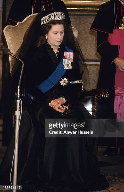 Queen Elizabeth ll visits The Vatican for an audience with Pope John Paul ll on October 17, 1980 at The Vatican, Italy.