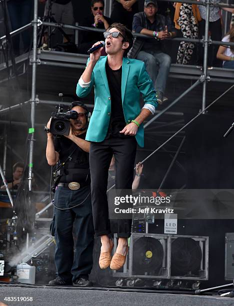 Singer Nate Ruess performs at the Lands End Stage during day 3 of the 2015 Outside Lands Music And Arts Festival at Golden Gate Park on August 9,...