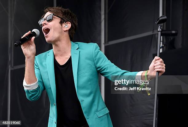 Singer Nate Ruess performs at the Lands End Stage during day 3 of the 2015 Outside Lands Music And Arts Festival at Golden Gate Park on August 9,...