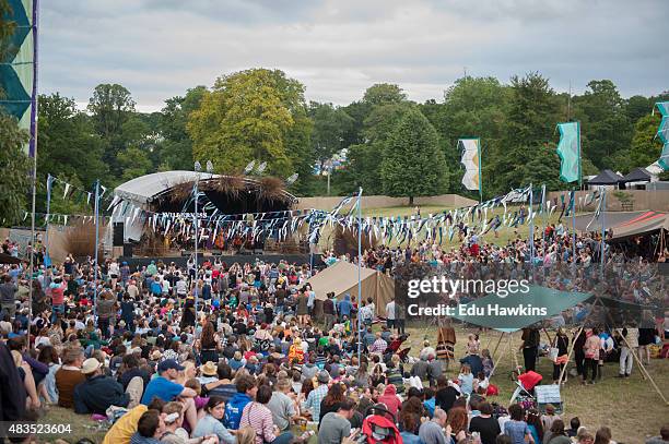 General view of festival-goers on the final day of Wilderness Festival on August 9, 2015 in Oxford, United Kingdom.
