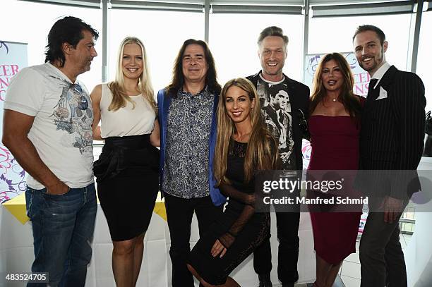 7Ray aka Rene Probst, Eva Krsak aka Just Eve, Andrew Young, Yvonne Rueff, Nico Schwanz, Kelly LeBrock and Matthias Urrisk attend the 'Dancer Against...