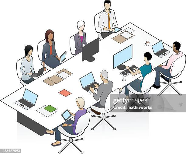 conference table illustration - manila folder vector stock illustrations