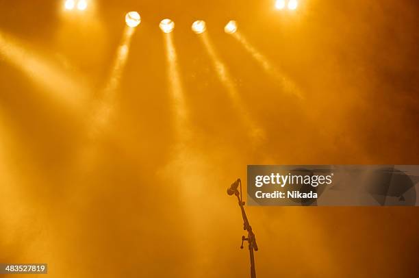 microphone - rock music festival stock pictures, royalty-free photos & images