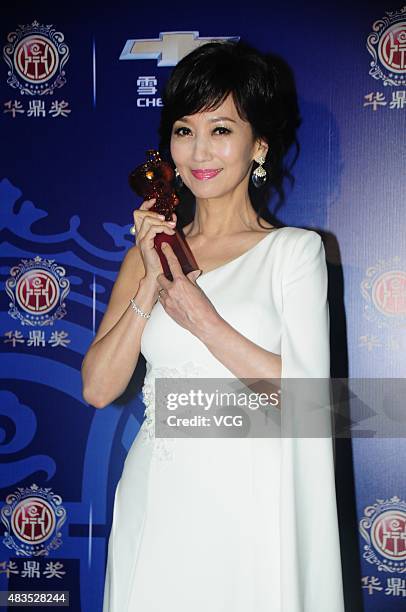 Actress Angie Chiu wins Annual Contribution of 17th Huading Awards on August 9, 2015 in Shanghai, China.