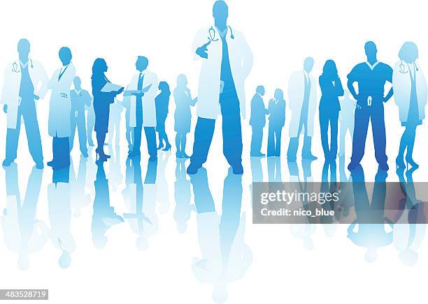 healthcare team - large group of people stock illustrations