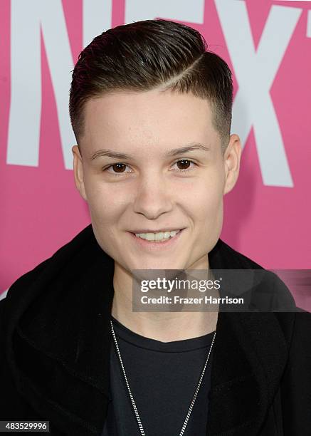 Actress Jesse Sullivan attends "Turbo Kid" during the Sundance NEXT FEST at The Theatre at Ace Hotel on August 9, 2015 in Los Angeles, California.