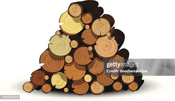 protokolle in logpile - holzstamm stock-grafiken, -clipart, -cartoons und -symbole