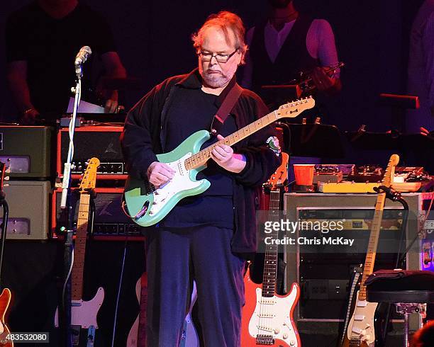 Walter Becker of Steely Dan performs at Chastain Park Amphitheater on August 9, 2015 in Atlanta, Georgia.
