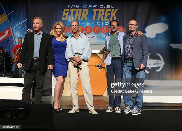 Actors Casey Biggs, Chase Masterson, Marc Alaimo, Alexander Siddig and Andrew Robinson speak during the "Star Trek: Deep Space Nine Life" panel at...