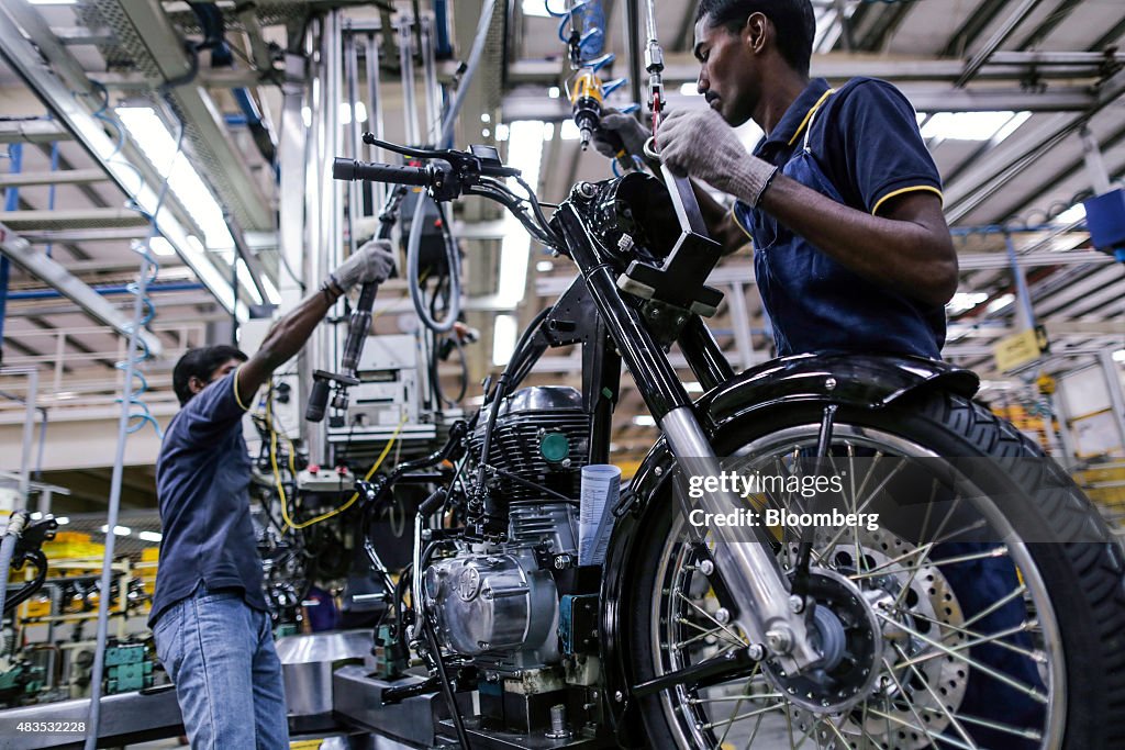 Production Line At Royal Enfield Motors Ltd. Factory As India Robot Invasion Undercuts Modi's Quest To Put Poor To Work