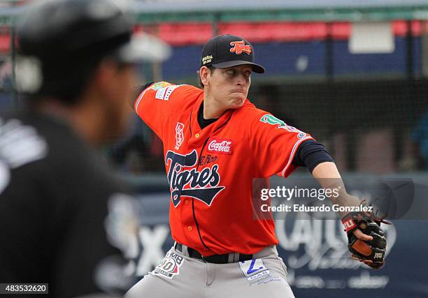 Wilmer Rios of Tigres de Quintana Roo during a match between Tigres de Quintana Roo and Guerreros de Oaxaca as part of Mexican Baseball League 2015...