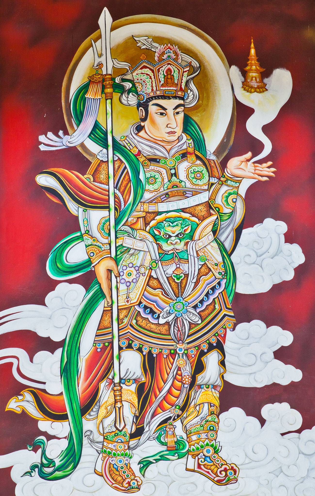Chinese Warrior Deity Mural Chinese Warrior Deity Mural